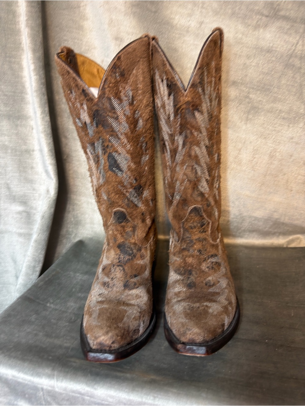 Johnny Ringo Outlaw Distressed Mid-Calf Leather/Snakeskin Women's Boots. Size 8C - Picture 2 of 12
